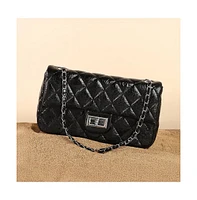 Women's The Quilted-Chainlink Sling Bag - Onyx Black