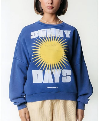 Colourful Rebel Women's Sunny Days Acid Wash Dropped Shoulder Sweat