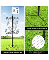Portable 12-Chain,Disc Golf Targets Basket, Metal Flying Disc Practice Basket(Black/Blue/Orange/Red)