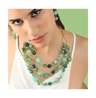 Sohi Women's Green Under-The-Sea Multi-Layered Necklace