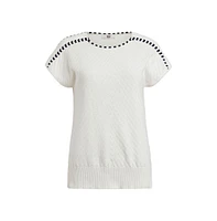 Etcetera Women's Shadow-Striped Pullover Sweater Cresting