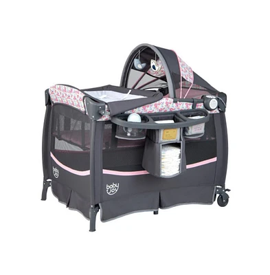 Slickblue Toddler 3-in-1 Portable Playard with Storage Rack and Carry Bag