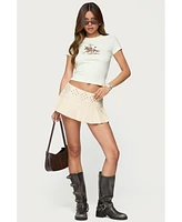 Edikted Women's Lovina Grommet Pleated Mini Skort