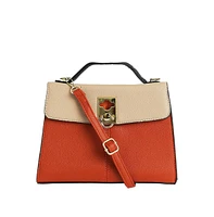 Women's The Curatus Satchel Bag - Terracotta Brown & Khaki Beige