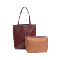 Women's The Veloure Tote Bag - Burgundy Red