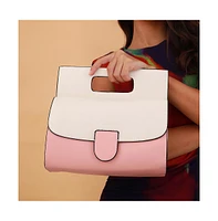 Women's The Envelope Hand Bag - Flamingo Pink & Ivory White