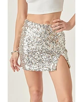 endless rose Women's Beaded Sequins Mini Skirt
