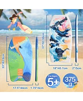 Wham-o Body Board with Wrist Leash Fiberclad Cover Phuzion Core Crescent Tail - Curve/Wave