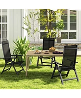 Outdoor Dining Chair with Soft Padded Seat and 7-Position Adjustable Backrest Set of 2