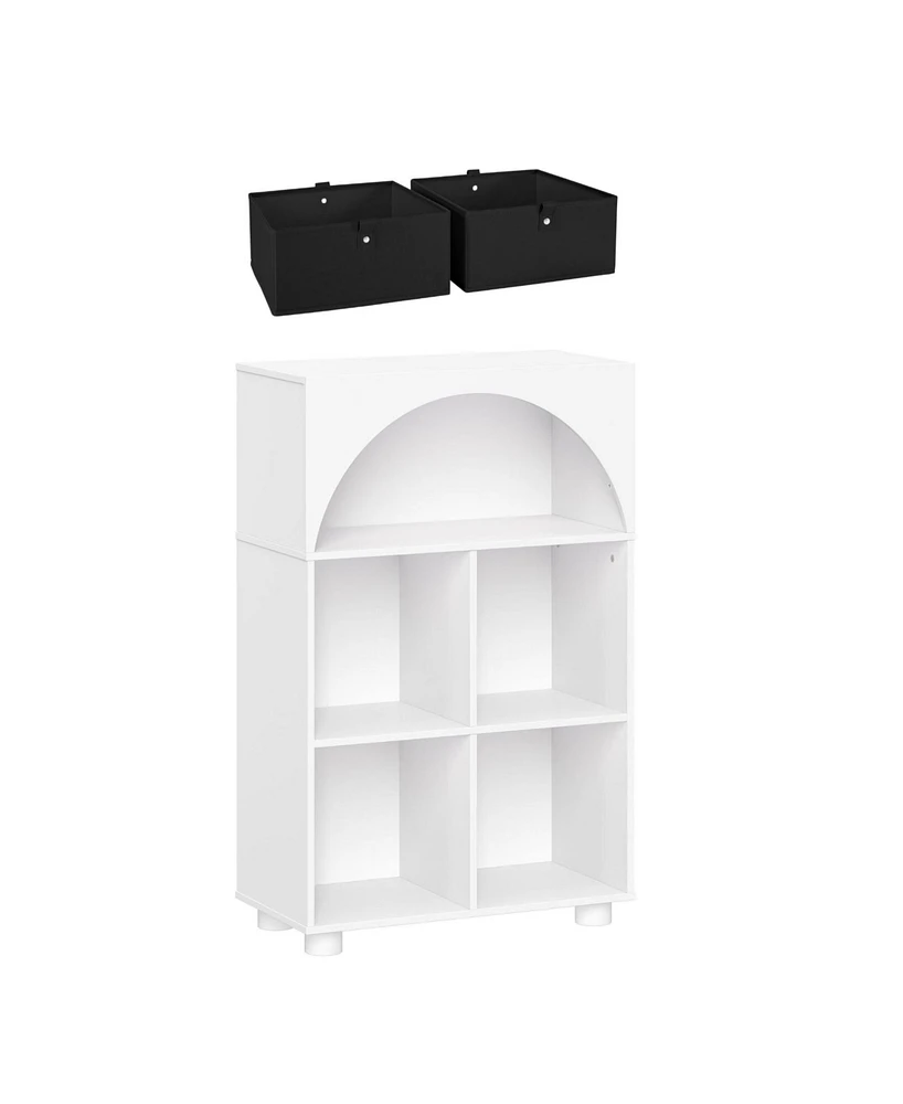 Sourcing Solutions Arched 23" Solid Wood 4 Cubby Entryway Shoe Rack Storage Organizer Cabinet