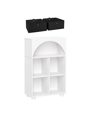 Sourcing Solutions Arched 23" Solid Wood 4 Cubby Entryway Shoe Rack Storage Organizer Cabinet