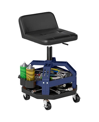 Homcom Rolling Mechanic Stool, 300 Lbs Capacity Garage