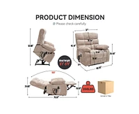 Lift Recliner Chair Heat Massage Dual Motor Infinite Position Up to 350 Lbs Large Electric Power Recliners with Power-Remote, Medium-firm and Hea
