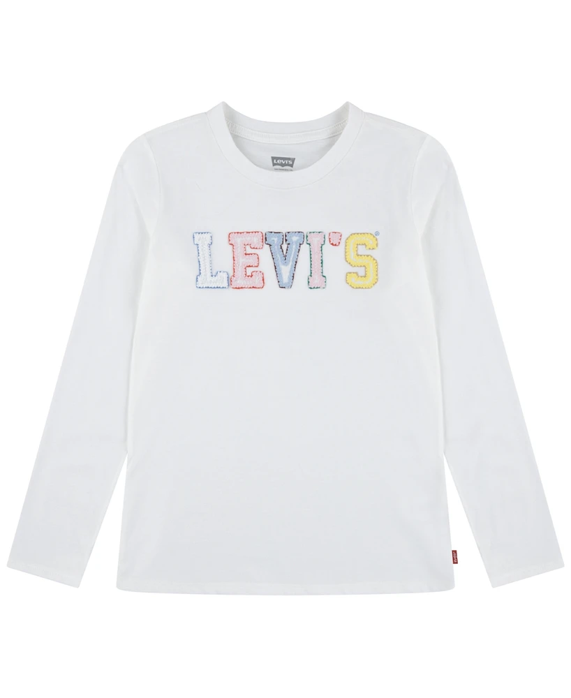 Levi's Little Girls Crochet Logo Long Sleeve T-Shirt