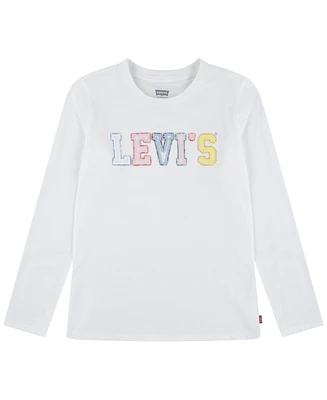 Levi's Little Girls Crochet Logo Long Sleeve T-Shirt