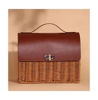 Women's The Rattan Medecin Hand Bag - Russet Brown