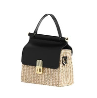 Women's The Small Straw-Medecin Hand Bag - Onyx Black