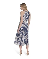 Vince Camuto Women's Textured Cotton Halter Midi Dress