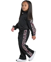 adidas Toddler & Little Girls Tricot Long-Sleeve Full-Zip Jacket Wide-Leg Pants, 2 Piece Set