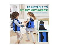 Outree Small Blue Weighted Compression Vest for Kids with Sensory Needs