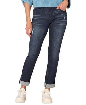 Democracy Petite "Ab"solution Cuffed Girlfriend Jeans