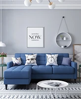 Gold Sparrow 82" Polyester Logan Reversible Sectional Sofa with Ottoman, Created for Macy's