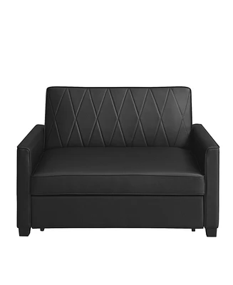 Gold Sparrow 51" Faux Leather Riverside Convertible Loveseat Bed