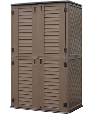 50 "W x 29" D 79.53"H Outdoor Storage Shed with Sliding Door ,Double Cabinet