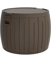 Mondawe 48 Gallon Round Resin Outdoor Storage Sturdy Deck Box