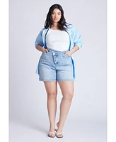 Eloquii Plus Overlap Waistband Shorts