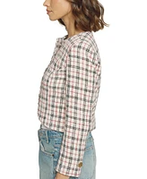Central Park West Women's Big Button Collarless Jacket
