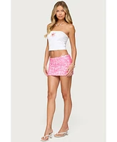 Edikted Women's Luli Beaded Flower Tube Top