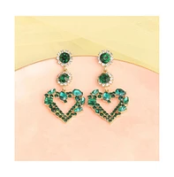 Sohi Women's Gold Heart Drop Earrings