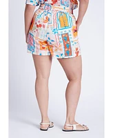 Eloquii Women's Plus Pull On Printed Short