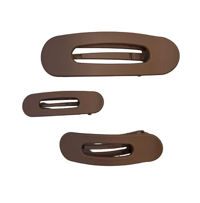Mixed Size Flat Lay Clip Set - Brown