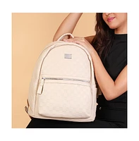 Women's The Checkered Curve Backpack - Ivory White