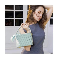 Women's The Pleated Hand Bag - Powder Blue