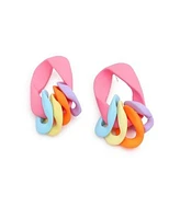 Sohi Womens Colourblock Chainlink Drop Earrings