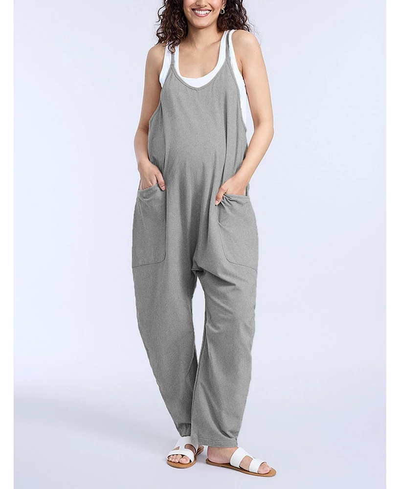 Motherhood Maternity Women's Sleeveless Relaxed Fit Jumpsuit
