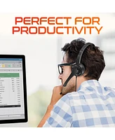 Delton 12Y Computer Headset with Microphone, In-Line Controls, Wired Headphones for Pc/Laptop/Mac, Compatible with Microsoft Teams, Google Meet, and M