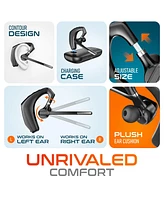 Delton Wireless Headset for Computer with Charging Case, Bluetooth Headset with Noise-Cancelling Mic, Specially Designed for Ms Team, Zoom, Google Mee