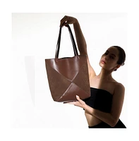 Women's The Veloure Tote Bag - Chocolate Brown