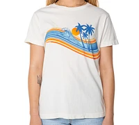 Roxy Juniors' Wave Stripe Cotton T-Shirt