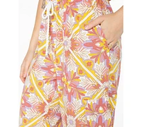 Roxy Juniors' Precious Cargo Printed Wide-Leg Pants