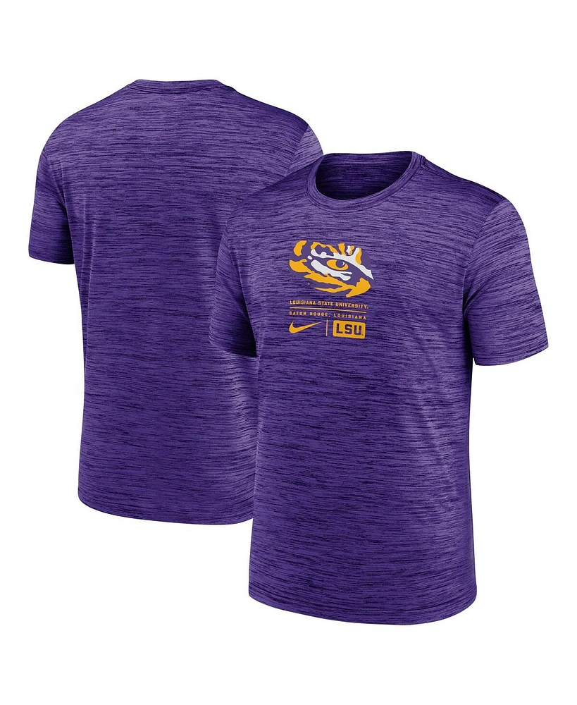 Nike Men's Purple Lsu Tigers Campus Center Block Velocity Performance T-Shirt
