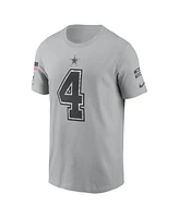 Nike Men's Dak Prescott Gray Dallas Cowboys 2024 Salute to Service Name Number T-Shirt