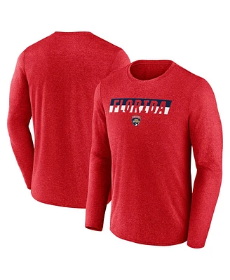 Fanatics Men's Heather Red Florida Panthers Transition Long Sleeve T-Shirt