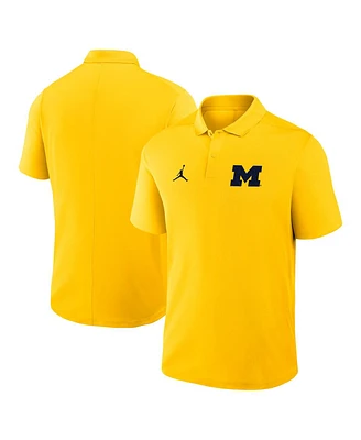 Jordan Men's Maize Michigan Wolverines Primetime Victory Primary Logo Performance Polo Shirt