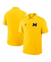 Jordan Men's Maize Michigan Wolverines Primetime Victory Primary Logo Performance Polo Shirt