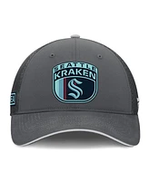 Fanatics Men's Gray Seattle Kraken Authentic Pro Home Ice Trucker Adjustable Hat